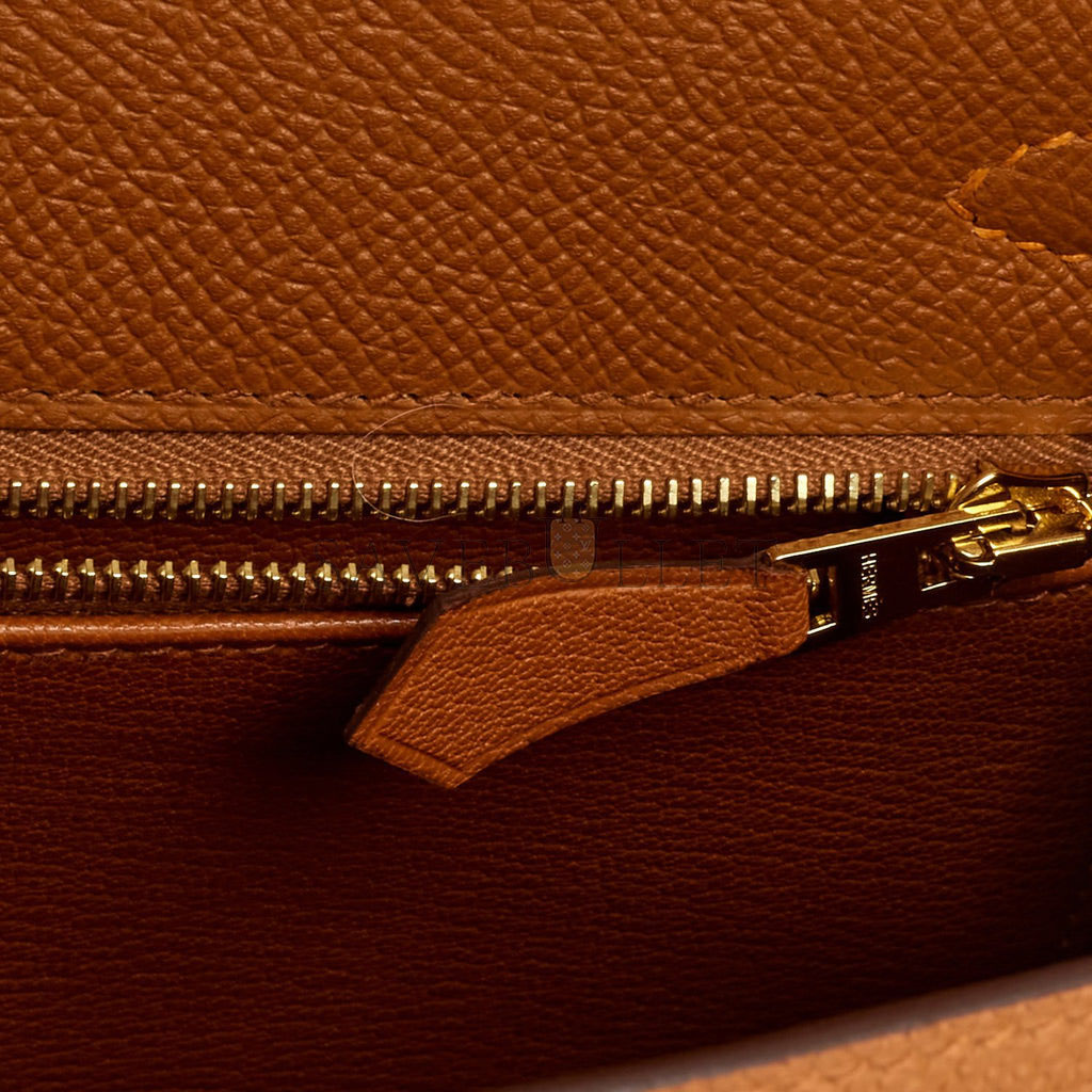 H**mes special order (hss) kelly sellier 25 gold and apricot epsom gold hardware handmade (25*17*7cm)
