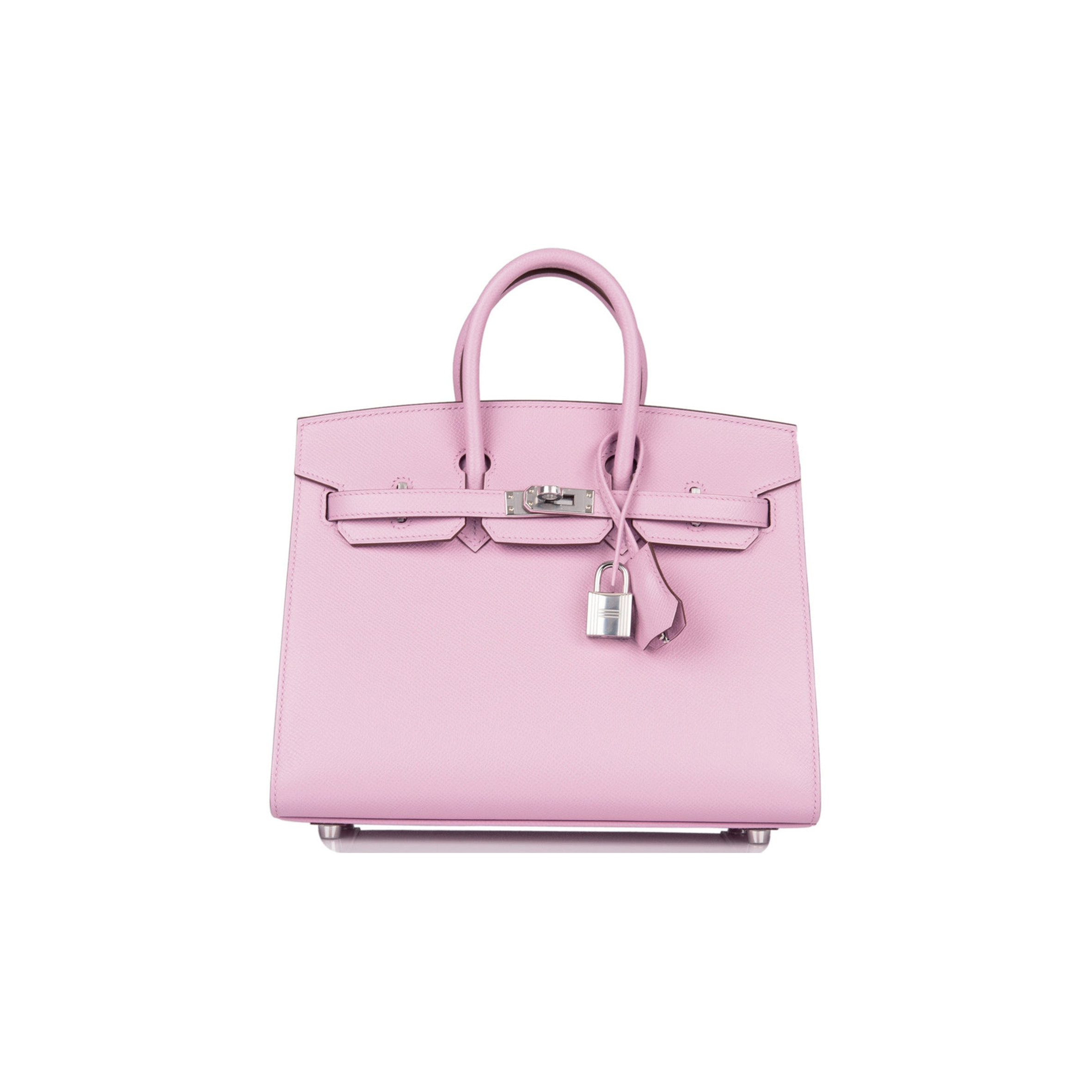 H**mes birkin sellier 25 mauve sylvestre epsom palladium hardware handmade (25cm)