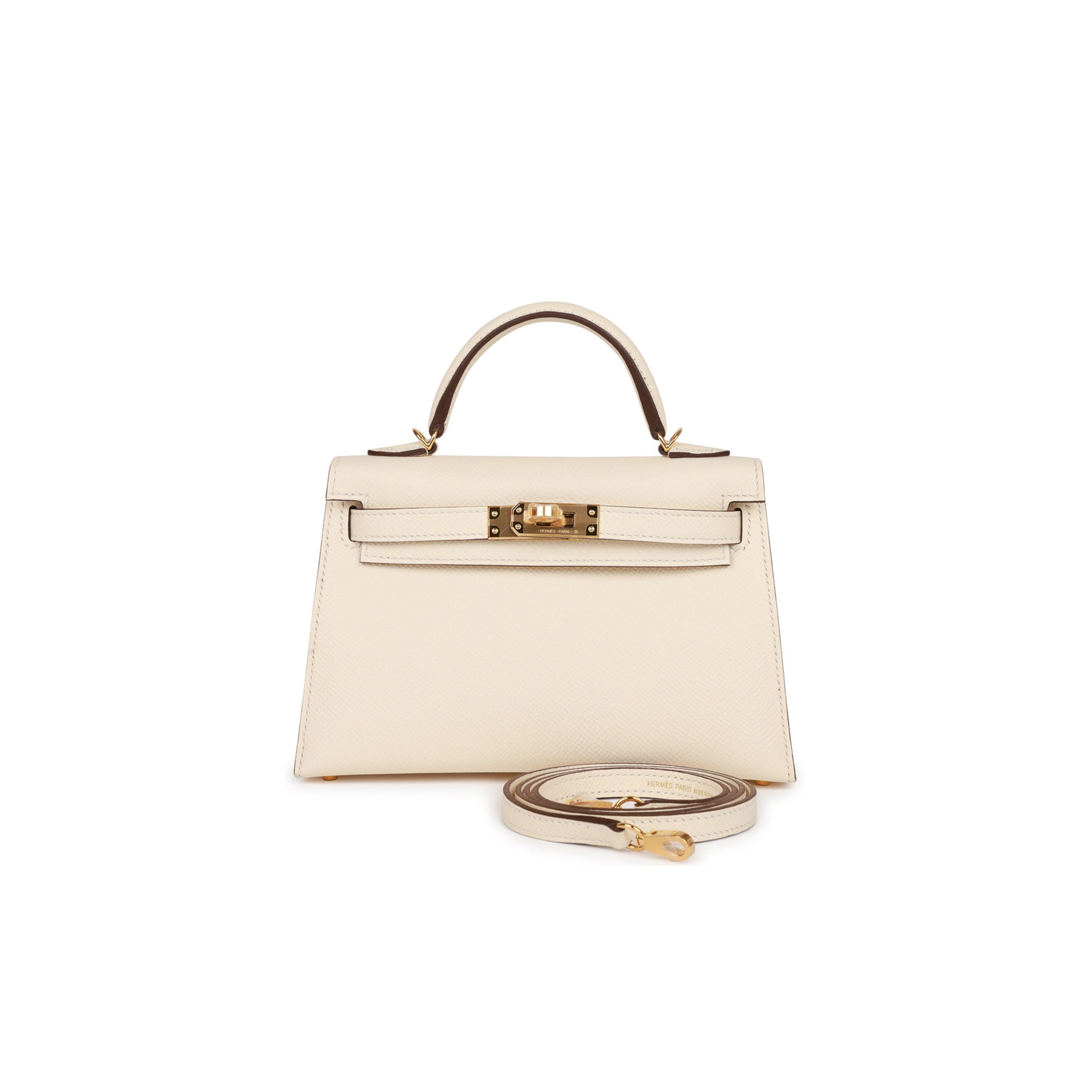 H**mes mini kelly sellier 20 nata epsom gold hardware (19*12*5.5cm)