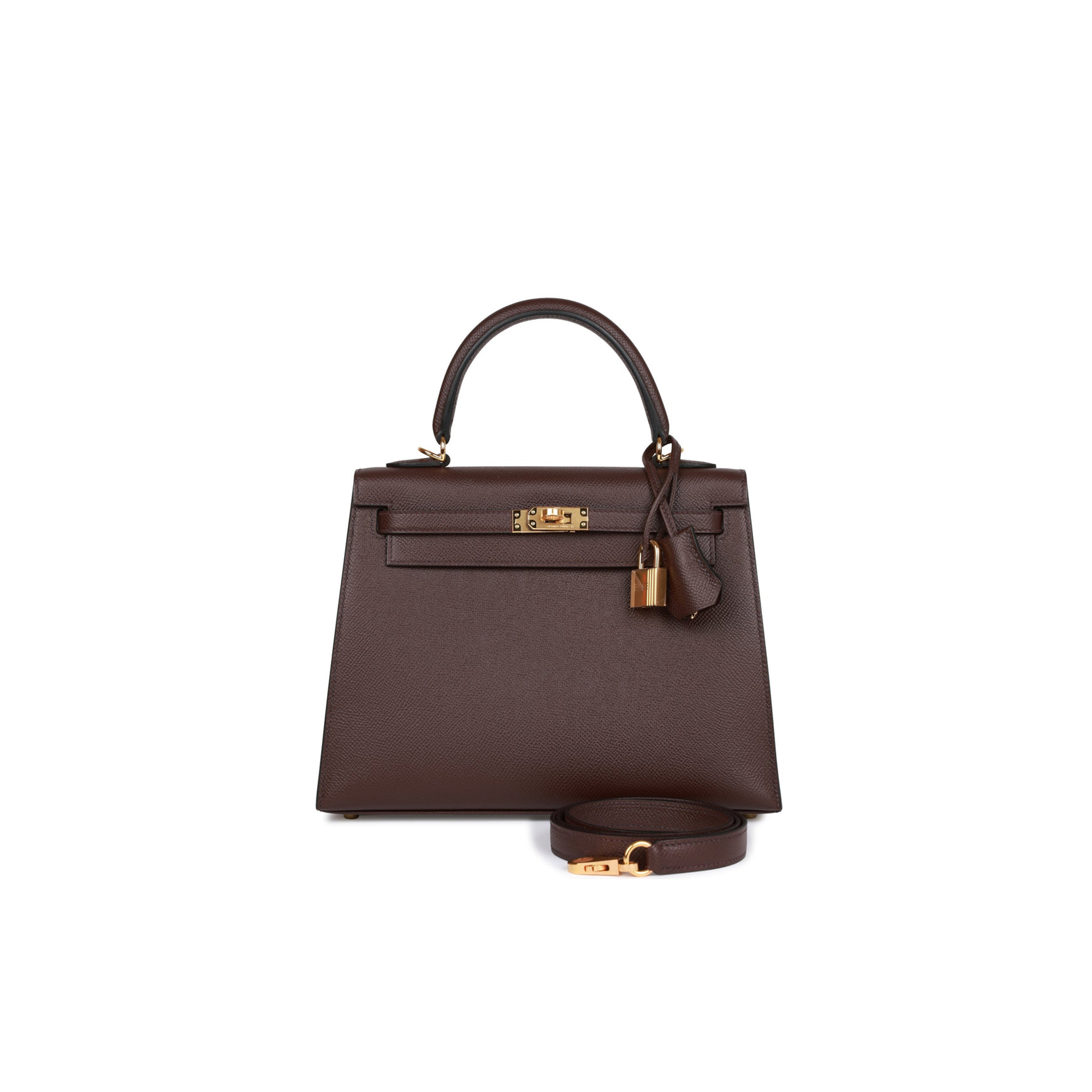 H**mes kelly sellier 25 rouge sellier epsom gold hardware handmade  (25*17*7cm)