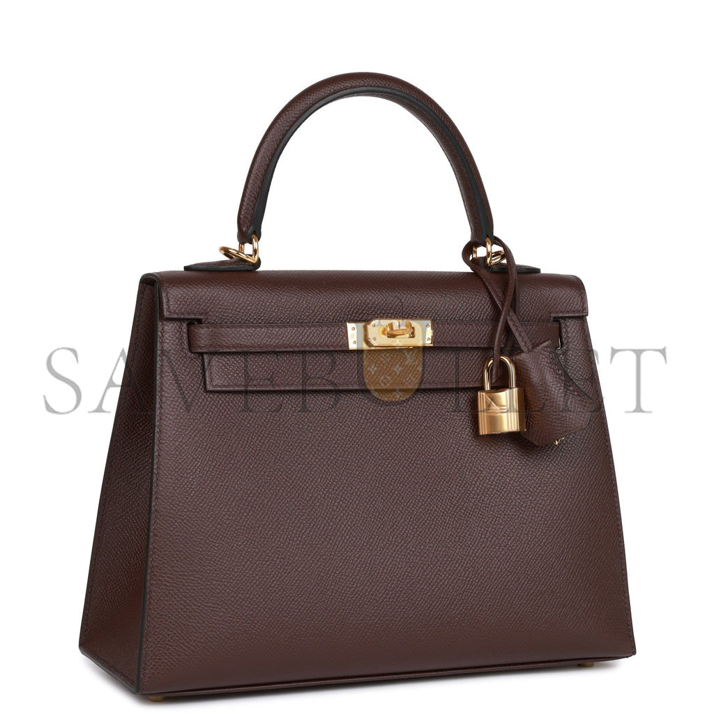 H**mes kelly sellier 25 rouge sellier epsom gold hardware handmade  (25*17*7cm)