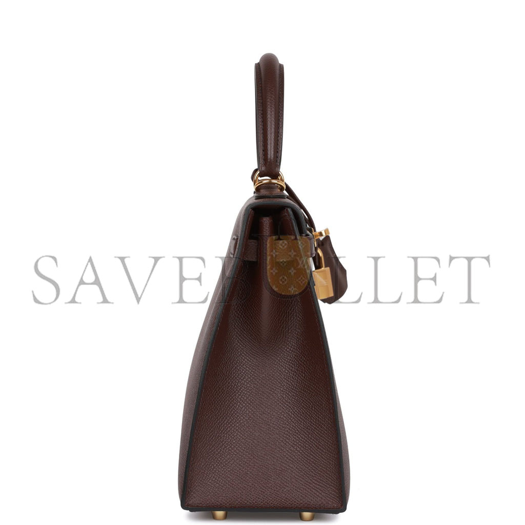 H**mes kelly sellier 25 rouge sellier epsom gold hardware handmade  (25*17*7cm)