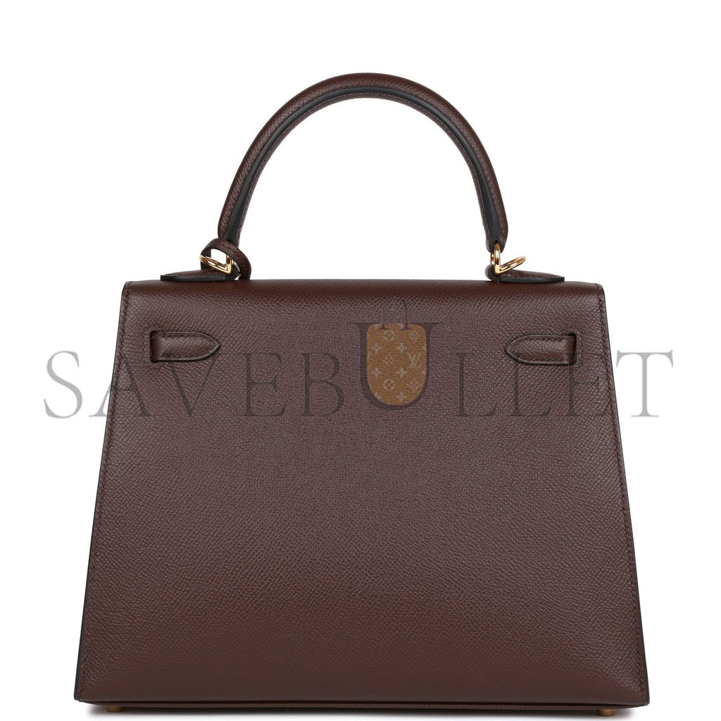 H**mes kelly sellier 25 rouge sellier epsom gold hardware handmade  (25*17*7cm)