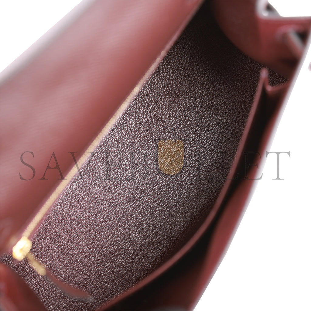 H**mes kelly sellier 25 rouge sellier epsom gold hardware handmade  (25*17*7cm)
