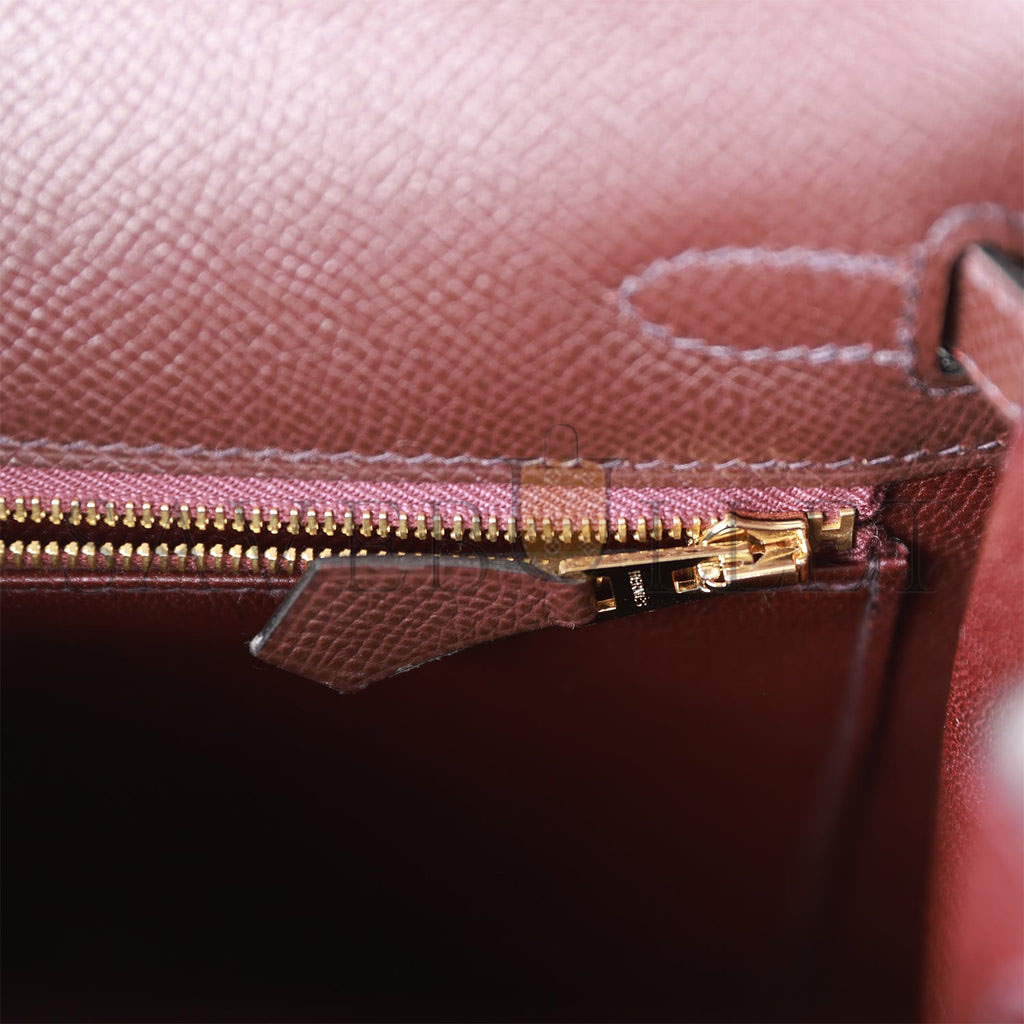 H**mes kelly sellier 25 rouge sellier epsom gold hardware handmade  (25*17*7cm)