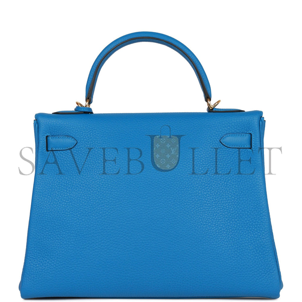 H**mes kelly retourne 32 mykonos clemence gold hardware  (32*23*10.5cm)