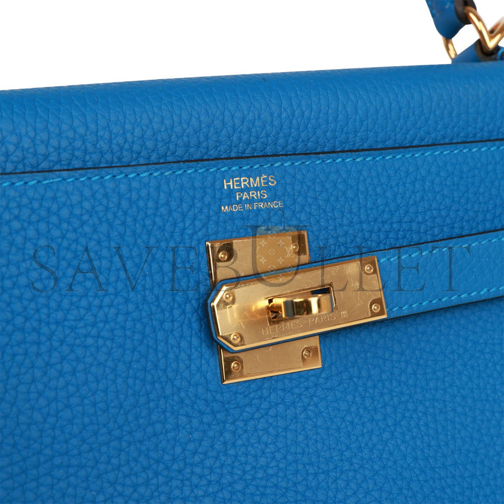 H**mes kelly retourne 32 mykonos clemence gold hardware  (32*23*10.5cm)