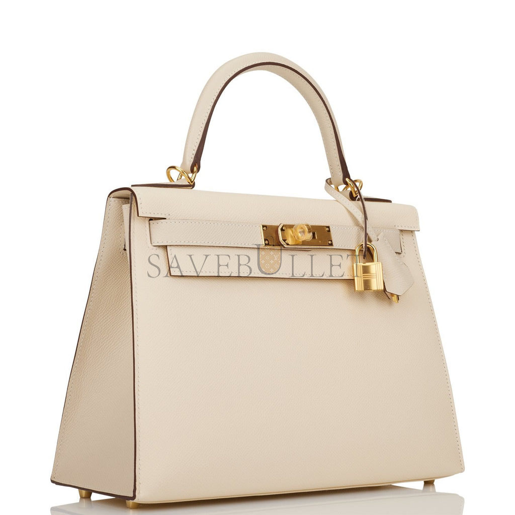 H**mes special order (hss) kelly sellier 28 nata and craie epsom gold hardware  (28*22*10cm)