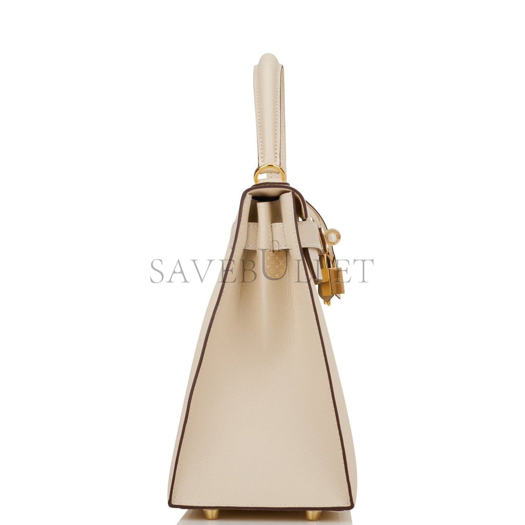 H**mes special order (hss) kelly sellier 28 nata and craie epsom gold hardware  (28*22*10cm)