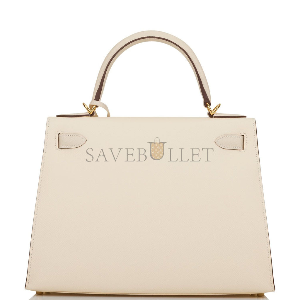 H**mes special order (hss) kelly sellier 28 nata and craie epsom gold hardware  (28*22*10cm)
