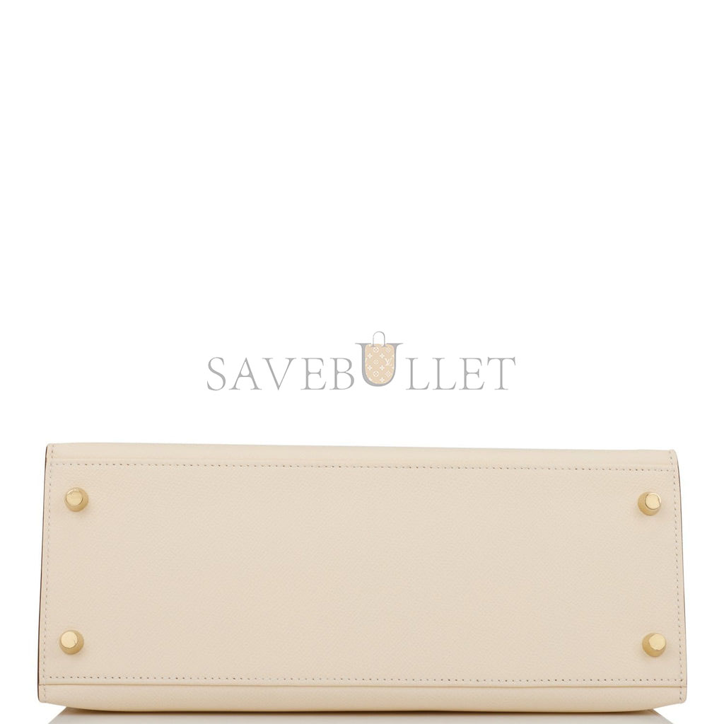 H**mes special order (hss) kelly sellier 28 nata and craie epsom gold hardware  (28*22*10cm)