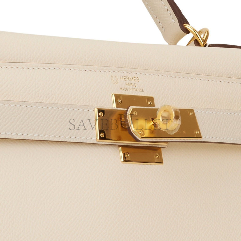 H**mes special order (hss) kelly sellier 28 nata and craie epsom gold hardware  (28*22*10cm)