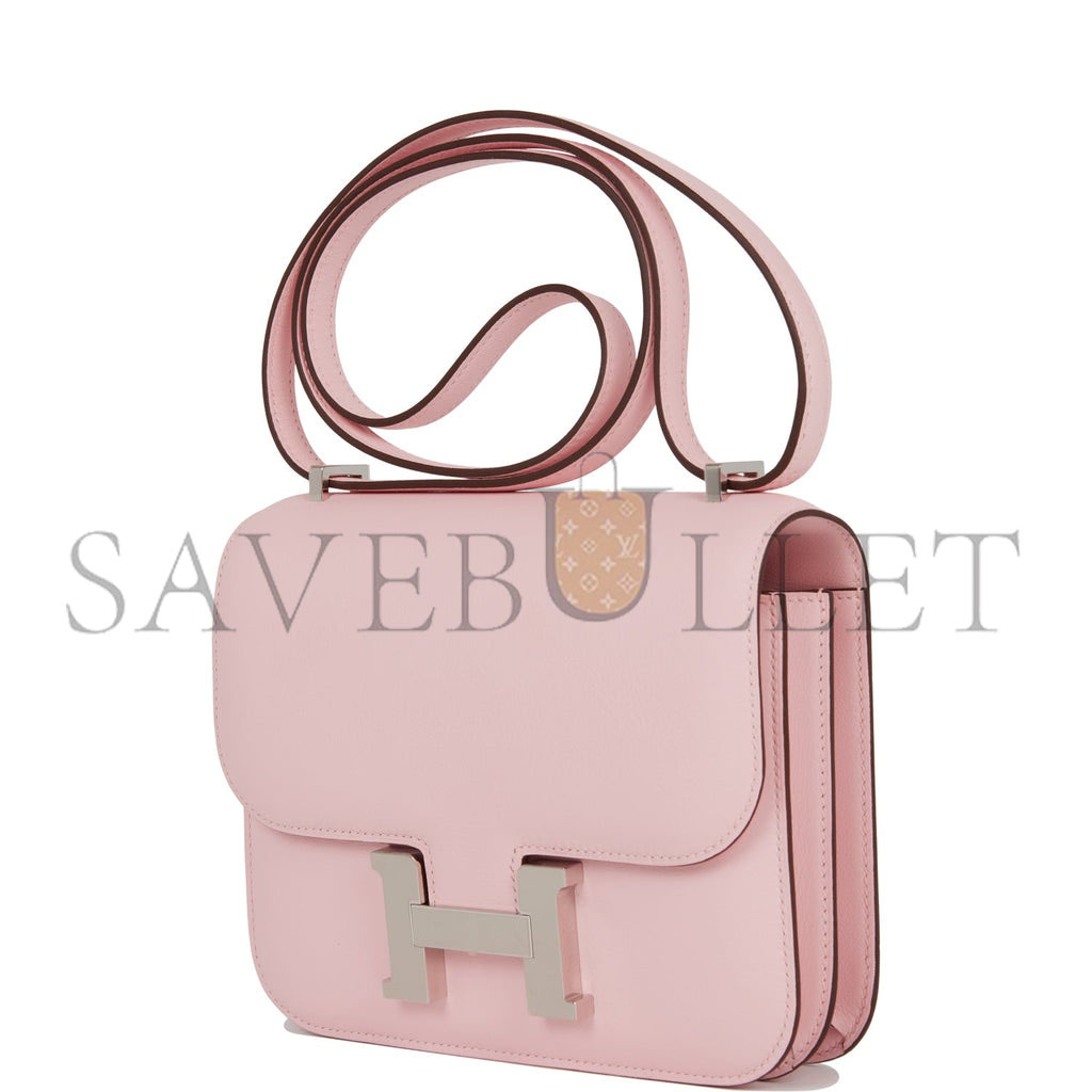 H**mes constance 18 rose sakura swift palladium hardware 39691674026078 (18cm)