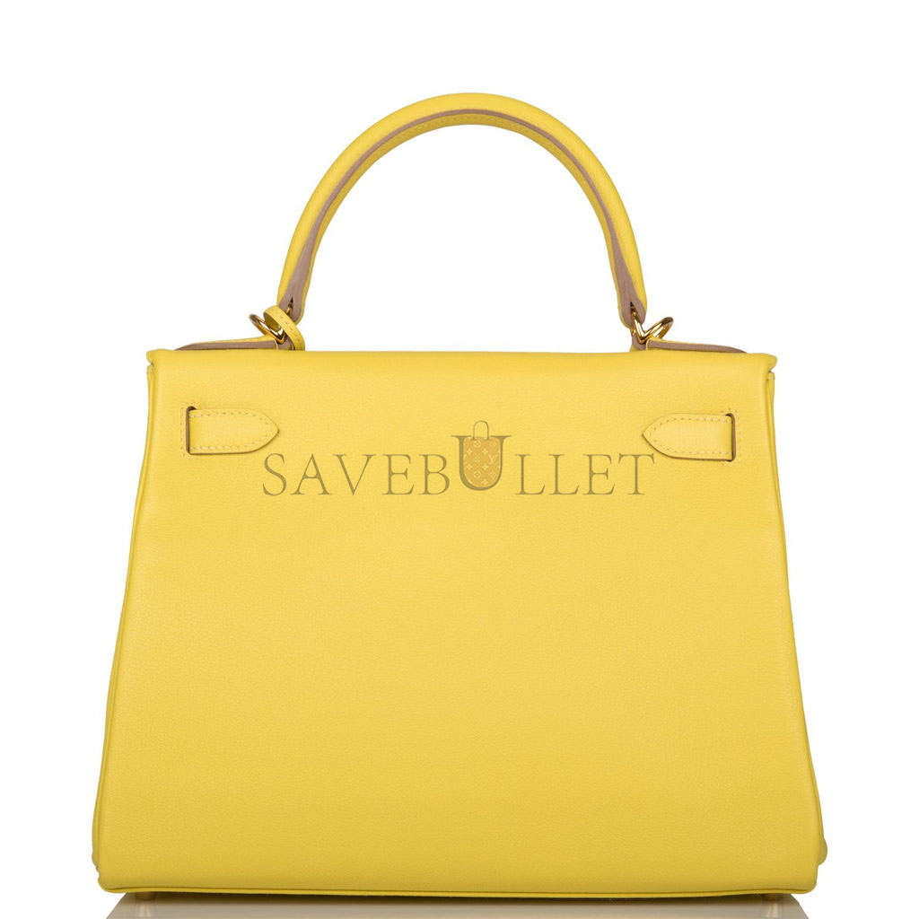 H**mes kelly retourne 28 lime evercolor gold hardware (28*22*10cm)