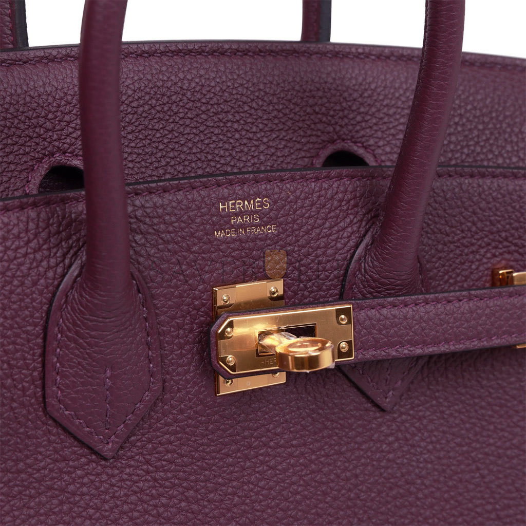 H**mes birkin 25 cassis togo gold hardware  (25cm)