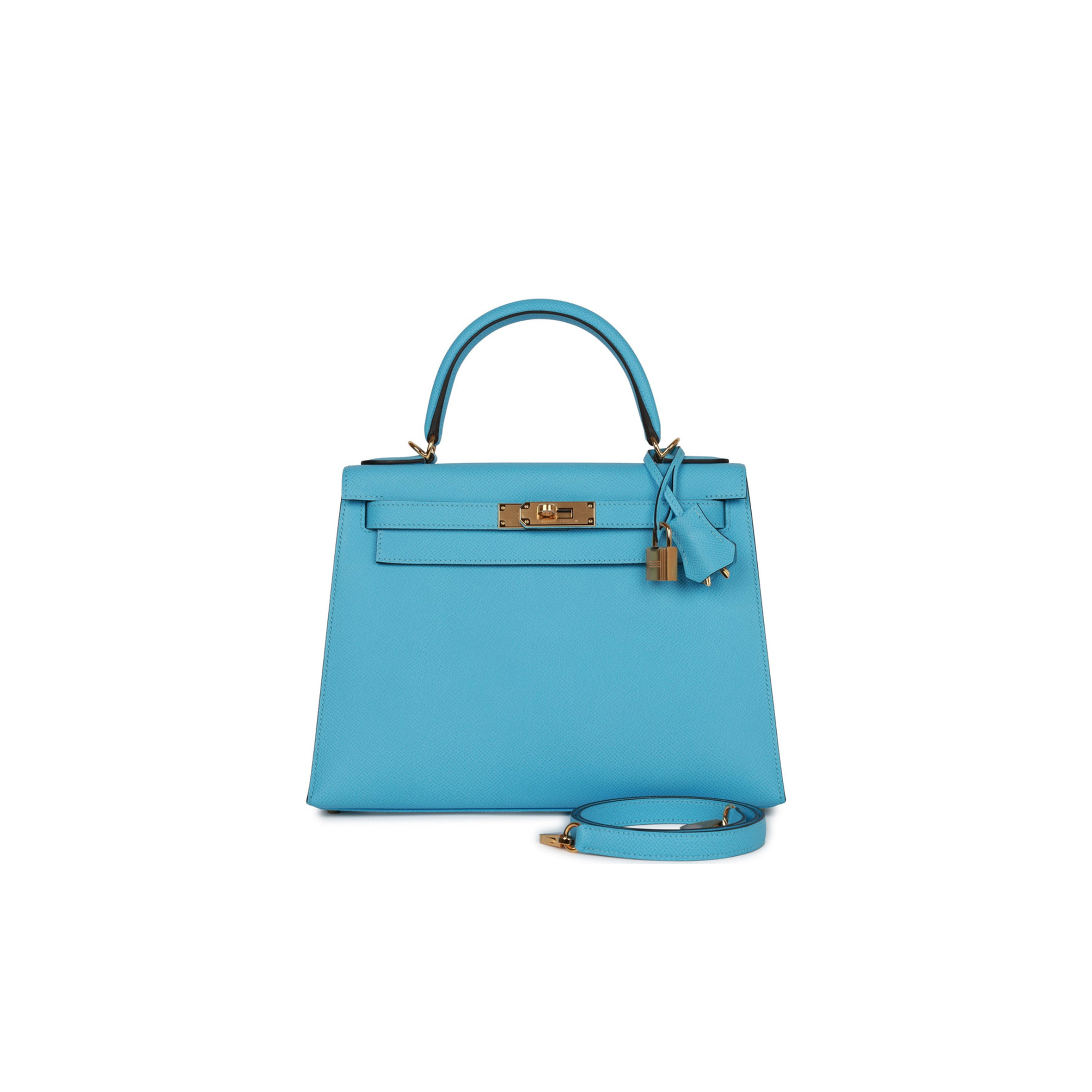 H**mes kelly sellier 28 celeste epsom gold hardware  (25*17*7cm)