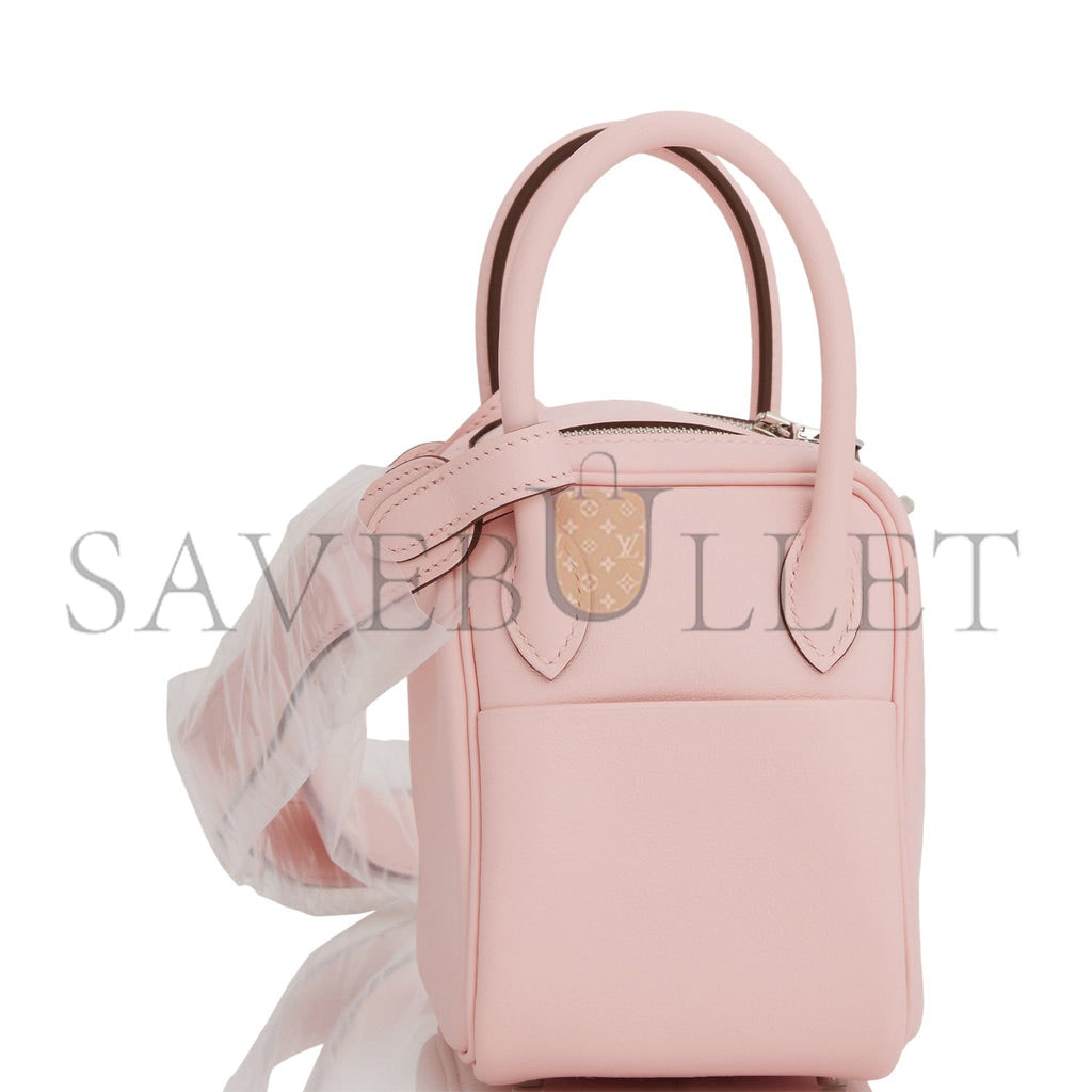 H**mes mini lindy rose sakura swift palladium hardware (19*12.5*9)