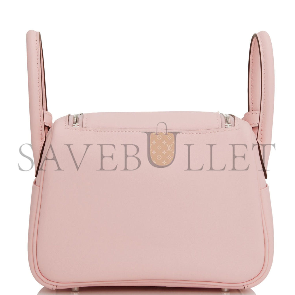 H**mes mini lindy rose sakura swift palladium hardware (19*12.5*9)