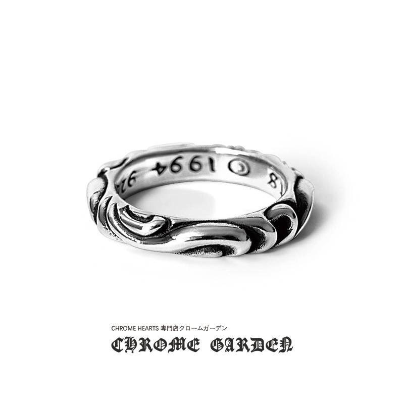 CHR*ME HE*RTS SCROLL BAND RING
