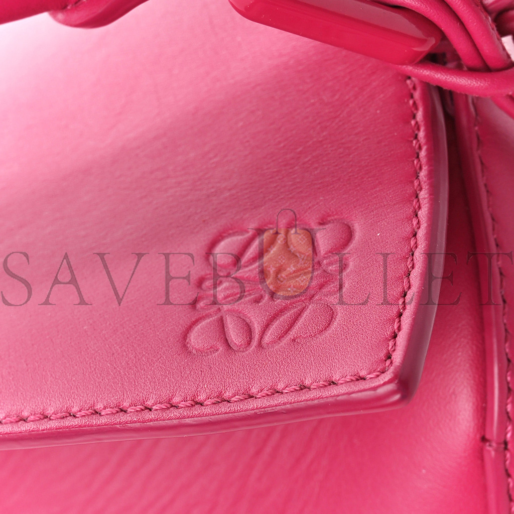 LOEWE SATIN CALFSKIN MONOCHROME SMALL PUZZLE EDGE BAG RUBY RED GLAZE (24*16.5*10.5cm)