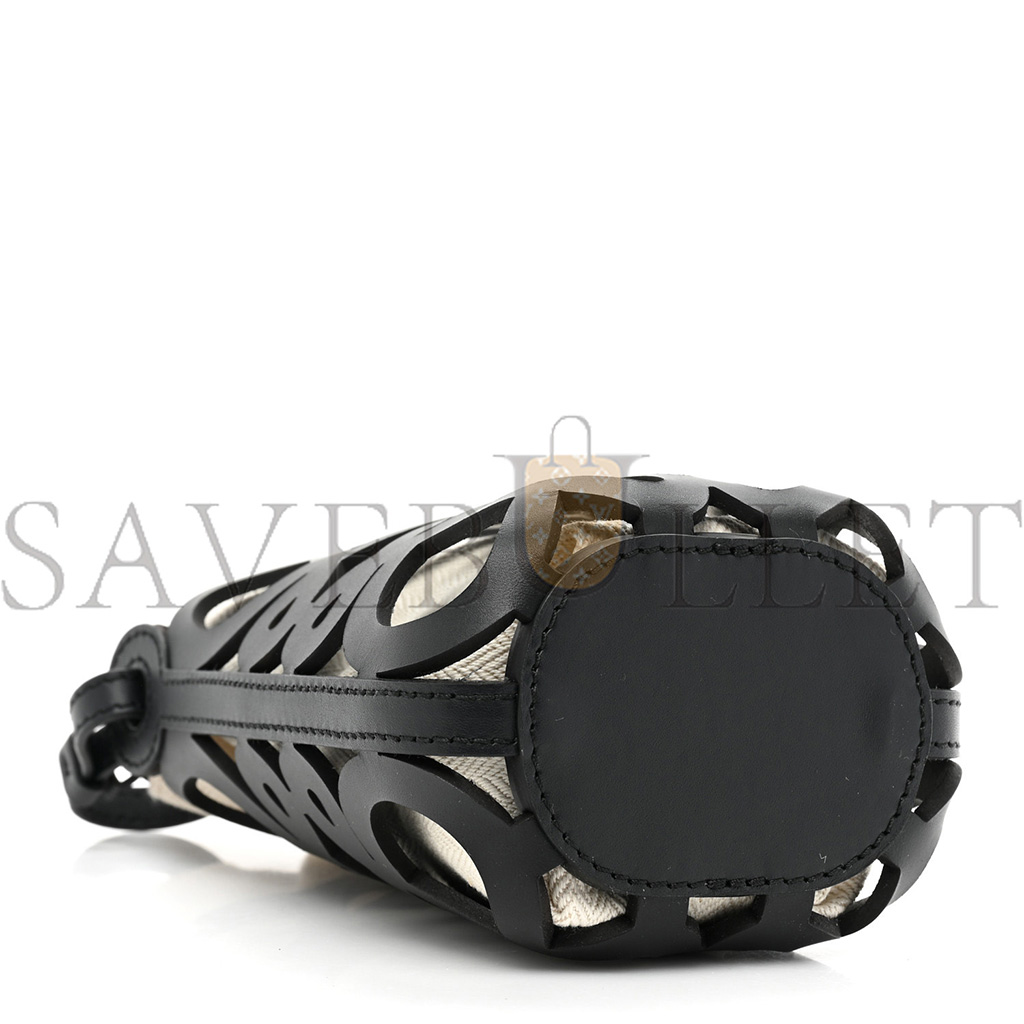LOE*WE X PAULA'S IBIZA CUTOUT ANAGRAM POCKET CROSSBODY BAG BLACK (23*22*3cm)