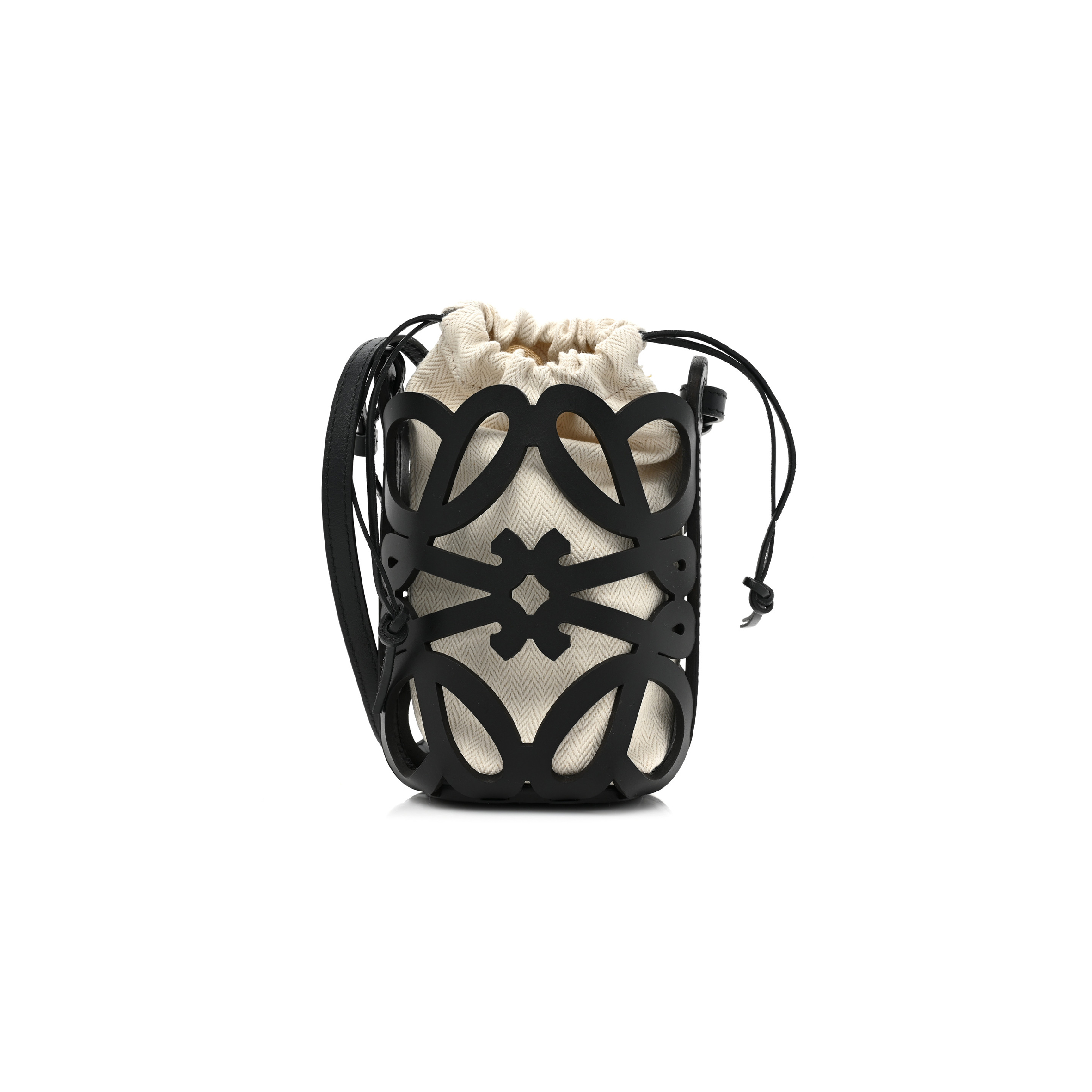 LOE*WE X PAULA'S IBIZA CUTOUT ANAGRAM POCKET CROSSBODY BAG BLACK (23*22*3cm)