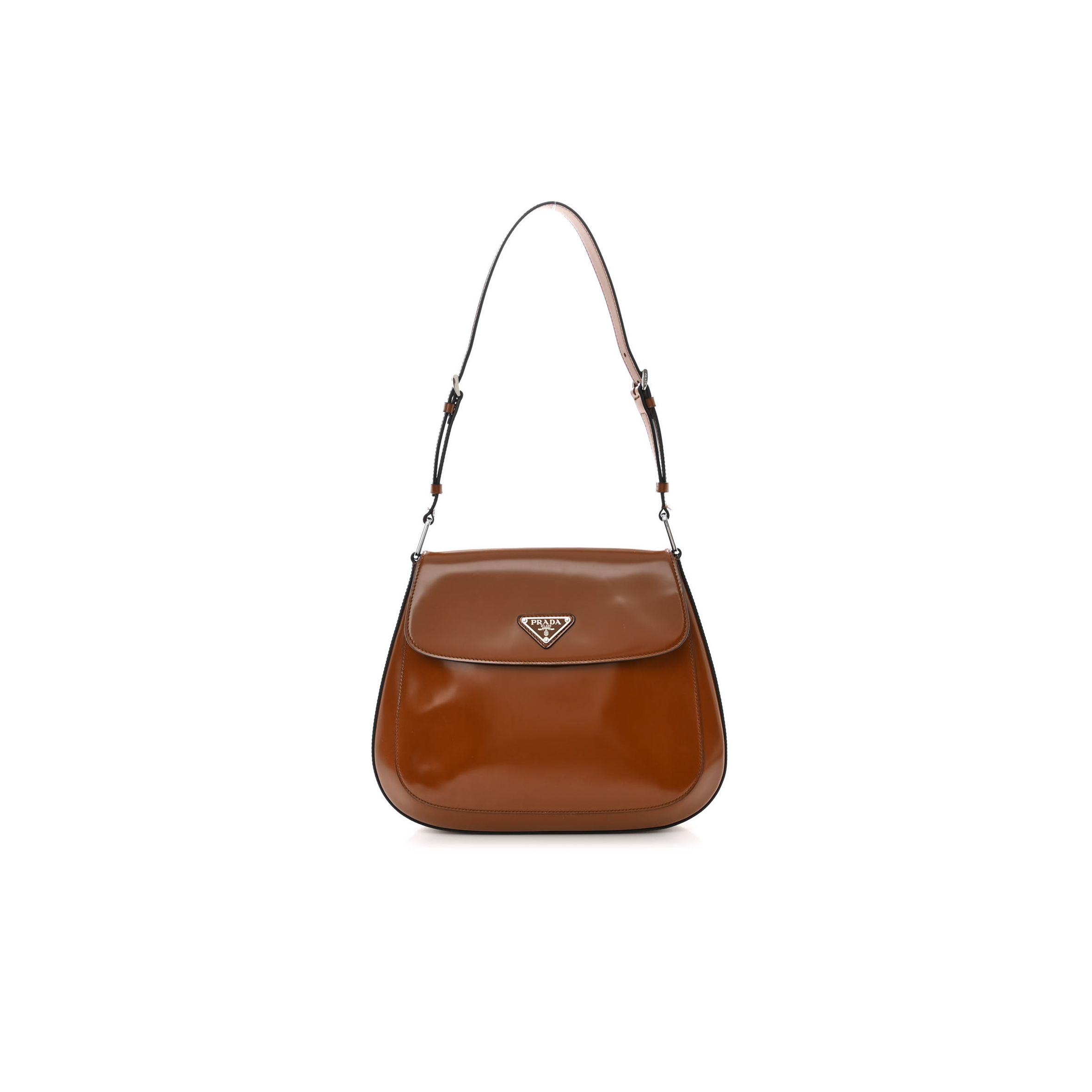 Pra*a spazzolato cleo flap shoulder bag tobacco (24*21*6cm)