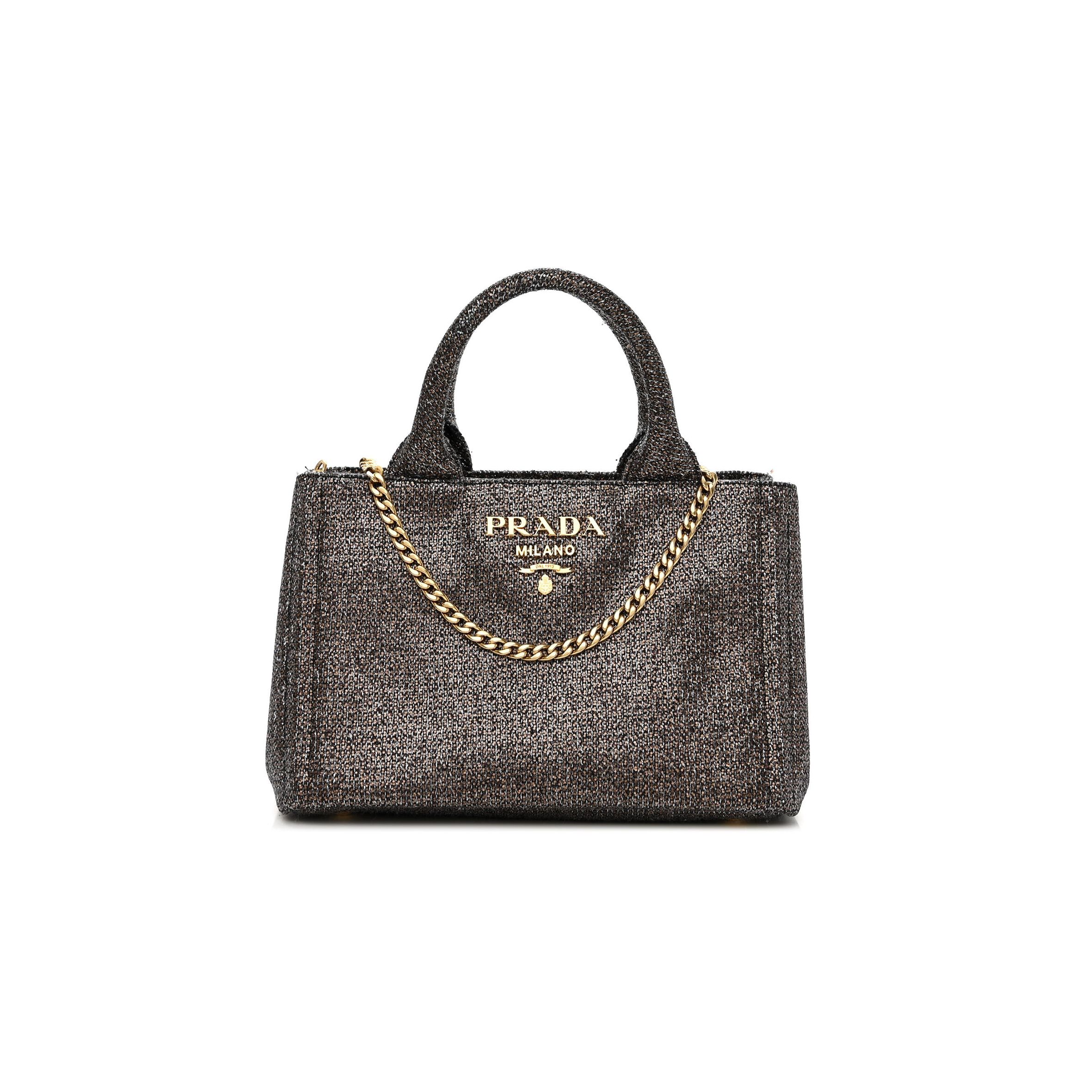 Pra*a broccato chain tote caffÉ (22*15*14cm)