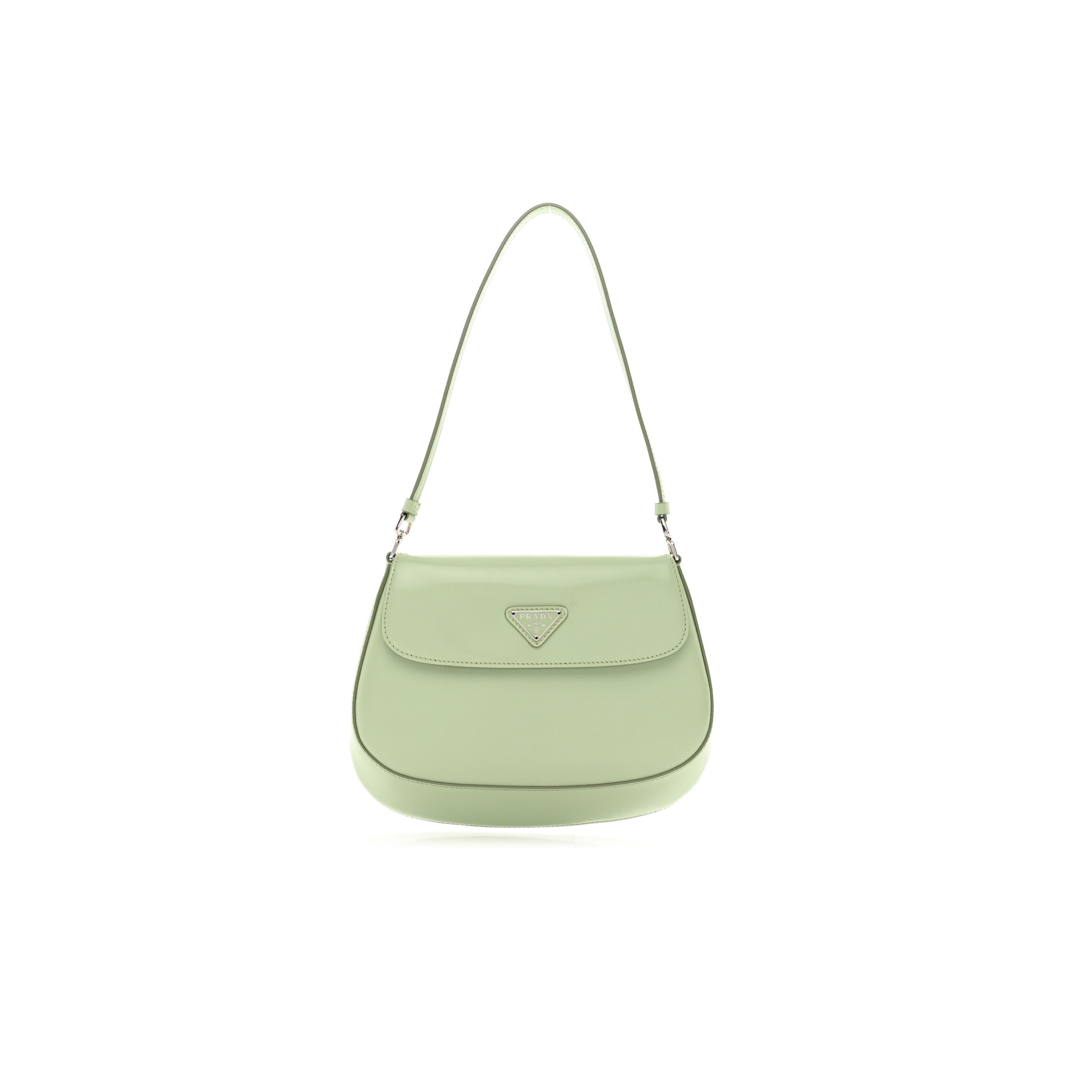 Pra*a spazzolato cleo flap shoulder bag acqua (22*17*3cm)