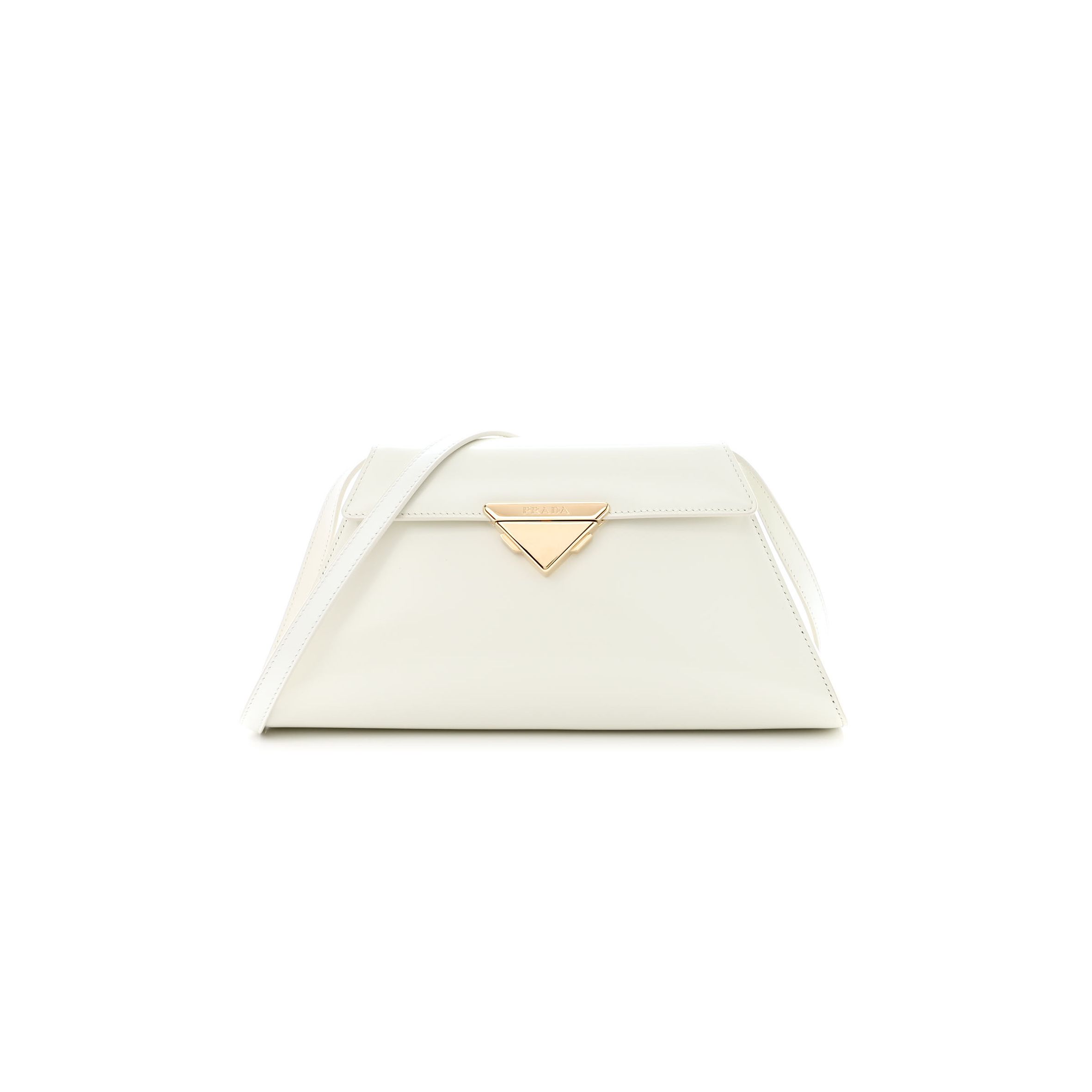 Pra*a spazzolato flap shoulder bag white (29*14*6cm)