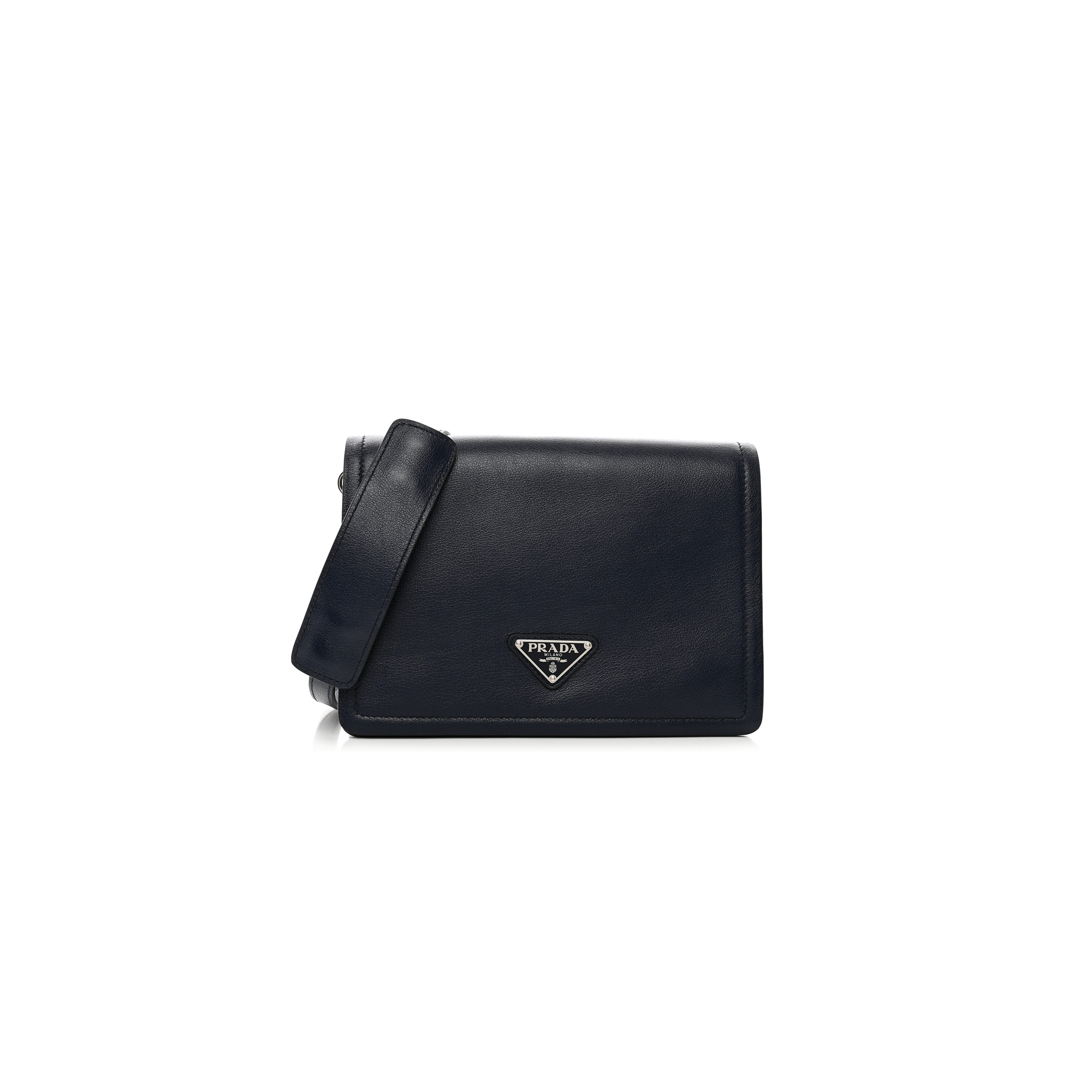Pra*a glace calf shoulder bag baltico (23*16*10cm)