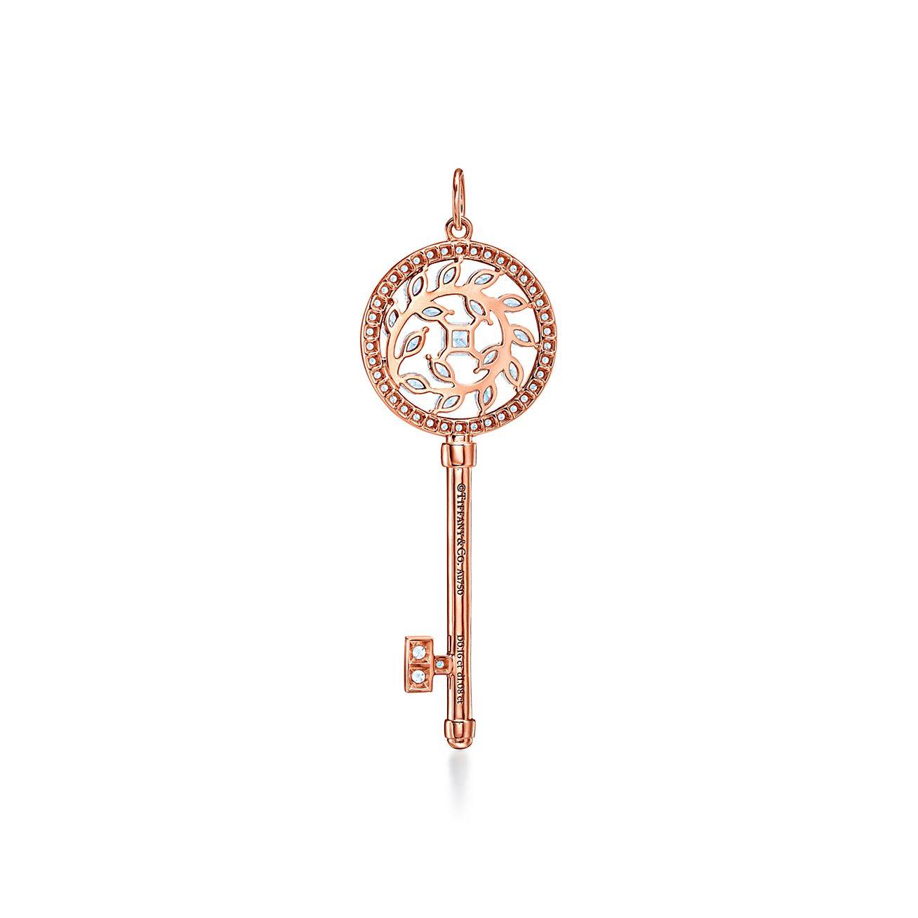 T*f*ny keys T*f*ny victoria® diamond vine key in 18k rose gold