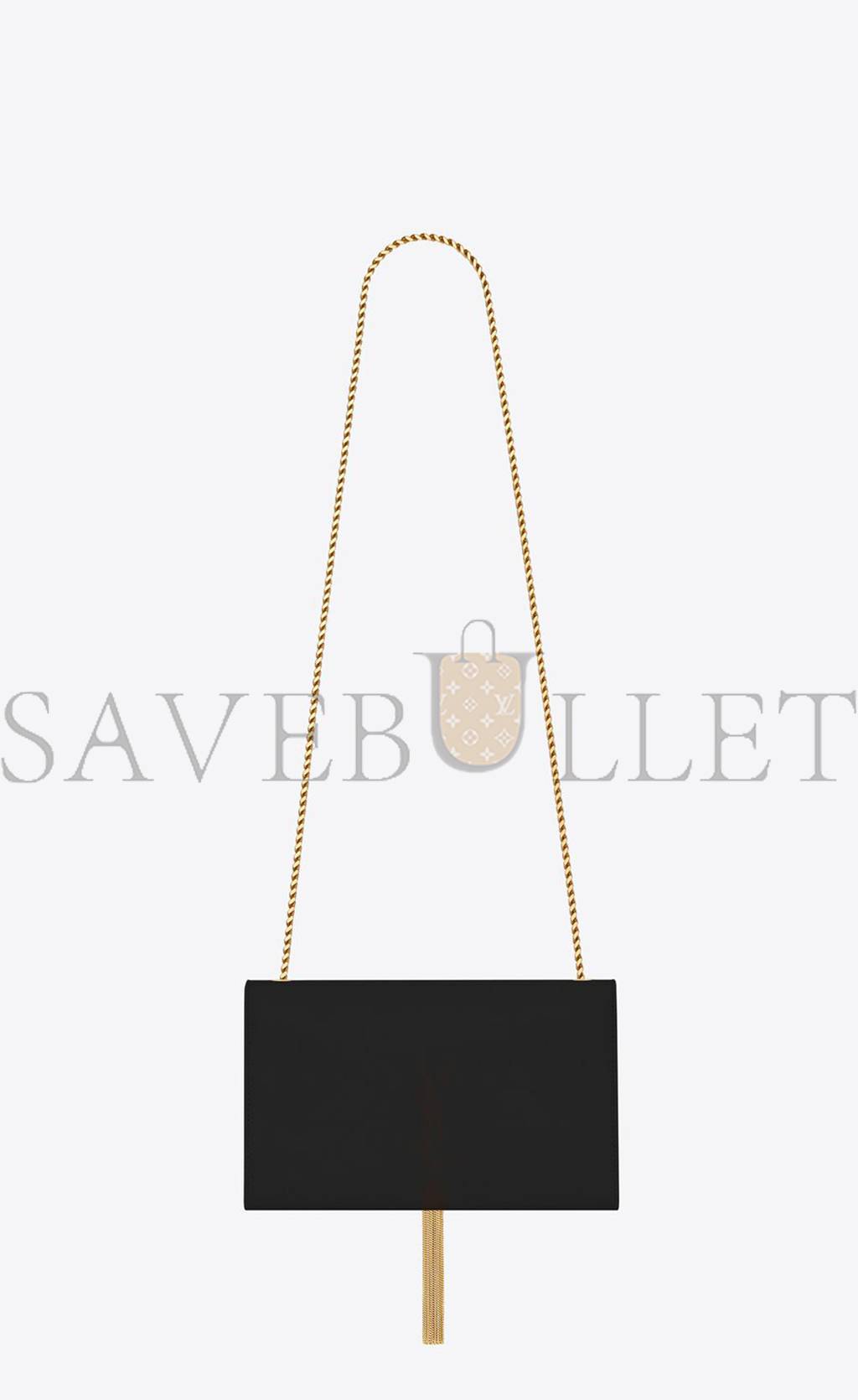 YSL KATE MEDIUM CHAIN BAG WITH TASSEL IN GRAIN DE POUDRE EMBOSSED LEATHER 354119BOW0J1000 (24*14.5*5.5cm)