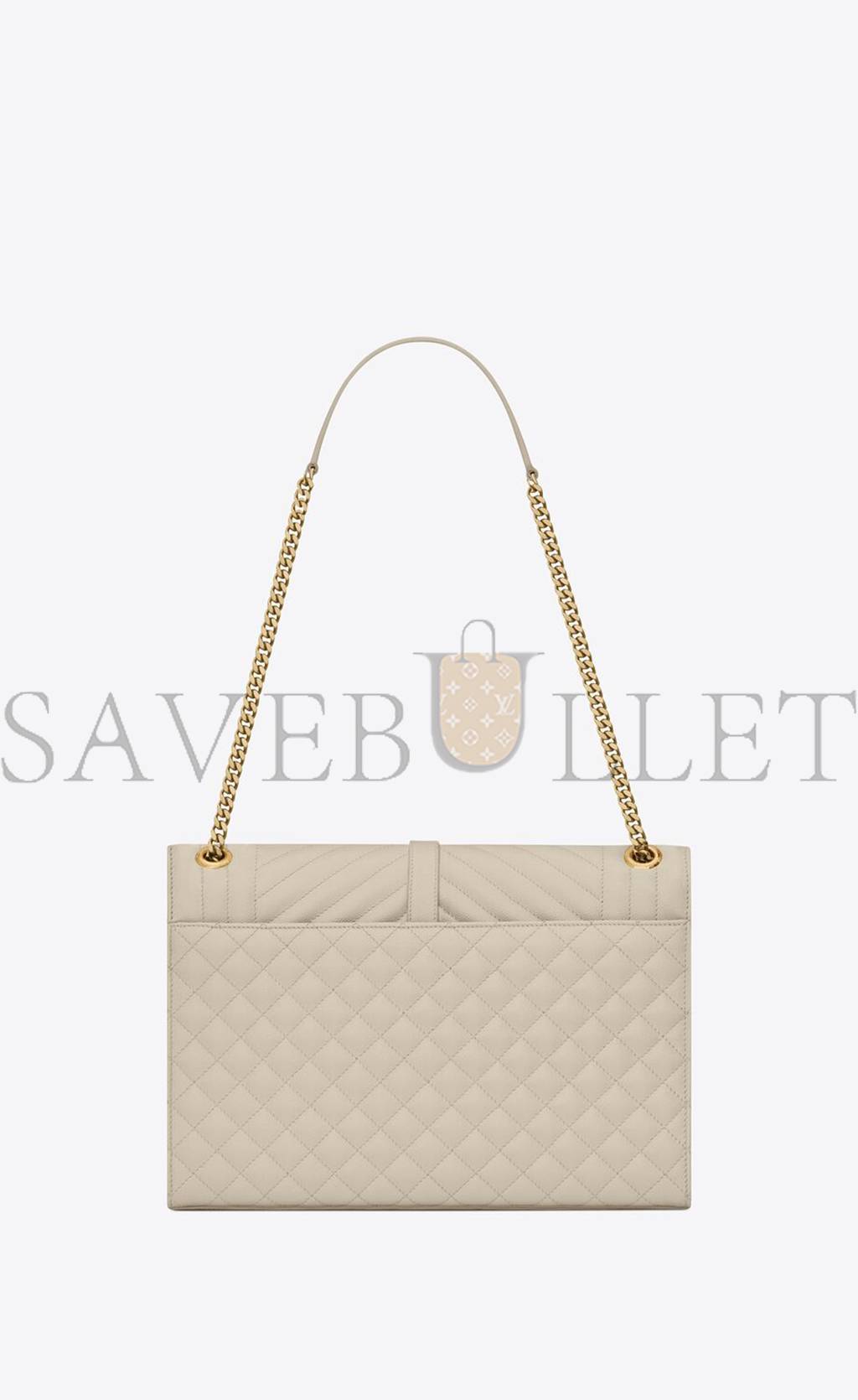 YSL ENVELOPE LARGE BAG IN MIX MATELASSÉ GRAIN DE POUDRE EMBOSSED LEATHER 600166BOW919207 (31*22*7.5cm)