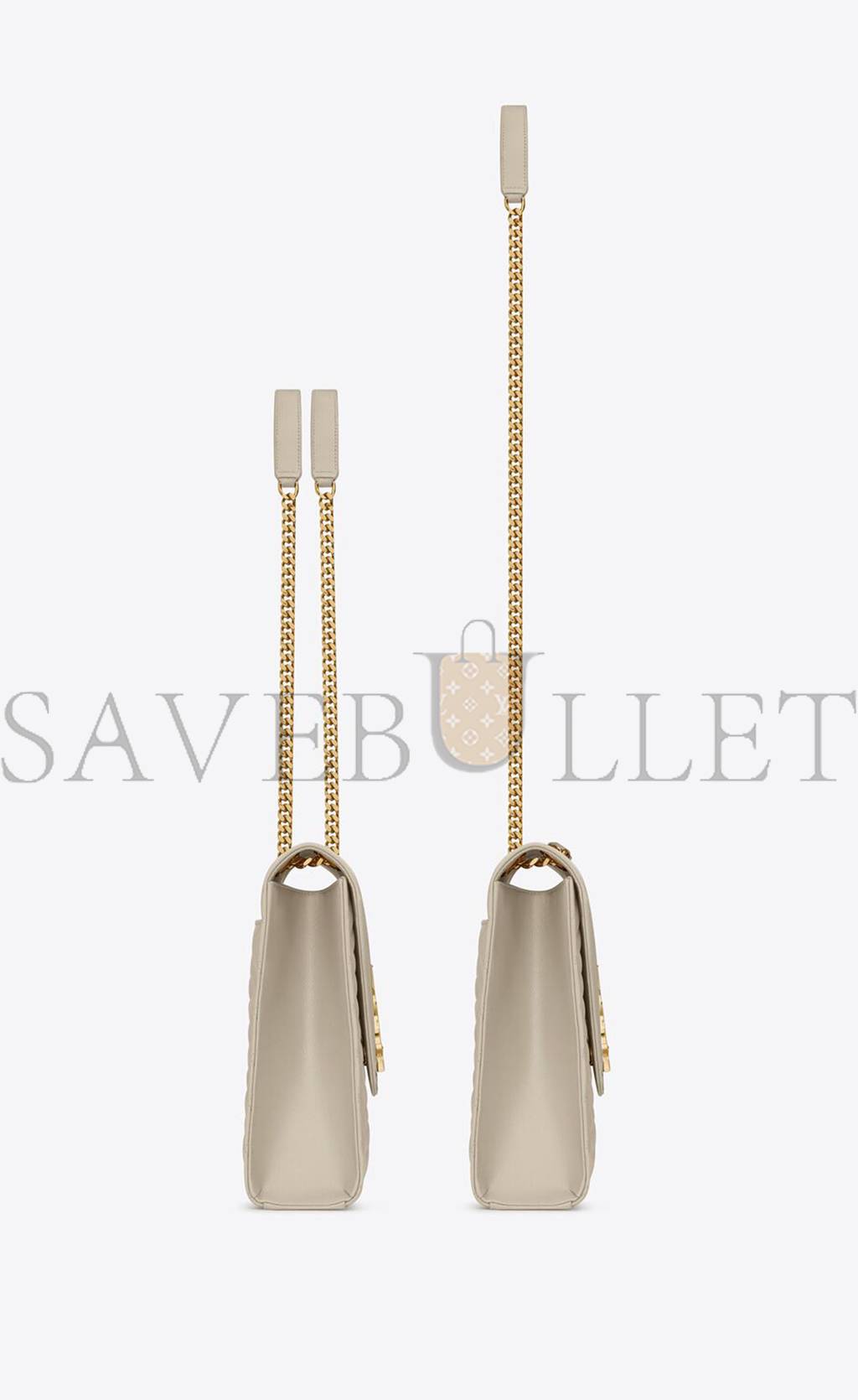 YSL ENVELOPE LARGE BAG IN MIX MATELASSÉ GRAIN DE POUDRE EMBOSSED LEATHER 600166BOW919207 (31*22*7.5cm)
