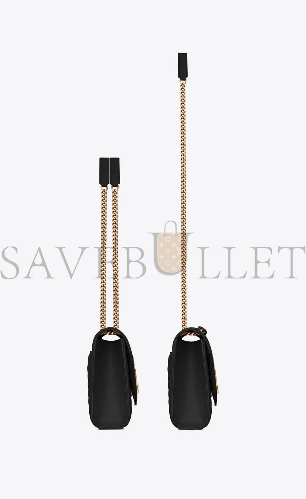 YSL ENVELOPE MEDIUM CHAIN BAG IN MIX MATELASSÉ GRAIN DE POUDRE EMBOSSED LEATHER 600185BOW911000 (24*17.5*6cm)