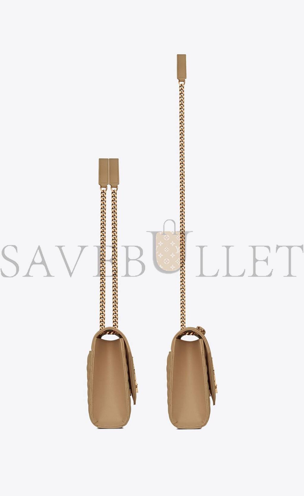 YSL ENVELOPE MEDIUM CHAIN BAG IN MIX MATELASSÉ GRAIN DE POUDRE EMBOSSED LEATHER 600185BOW912346 (24*17.5*6cm)