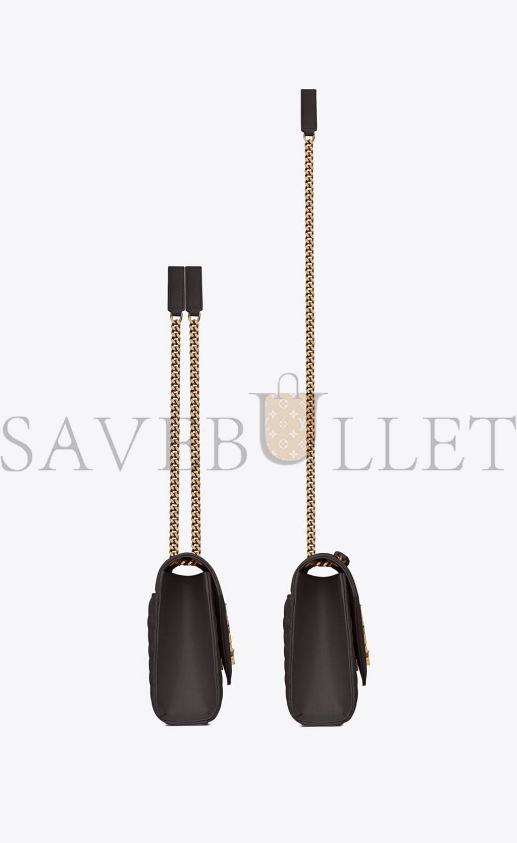 YSL ENVELOPE MEDIUM CHAIN BAG IN MIX MATELASSÉ GRAIN DE POUDRE EMBOSSED LEATHER 600185BOW971112 (24*17.5*6cm)