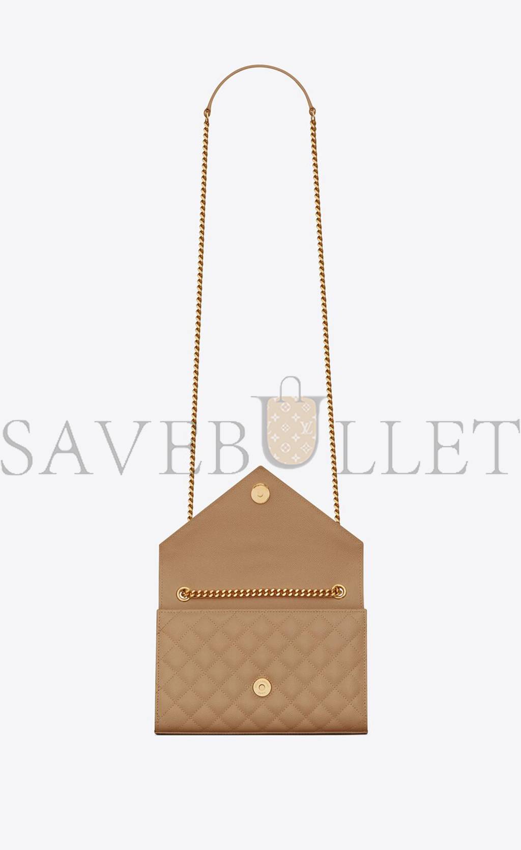 YSL ENVELOPE SMALL BAG IN MIX MATELASSÉ GRAIN DE POUDRE EMBOSSED LEATHER 600195BOW912346 (21*13*6cm)