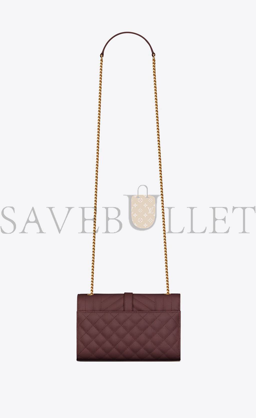 YSL ENVELOPE SMALL BAG IN MIX MATELASSÉ GRAIN DE POUDRE EMBOSSED LEATHER 600195BOW916475 (21*13*6cm)