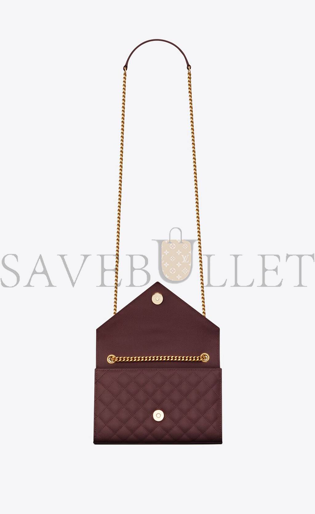 YSL ENVELOPE SMALL BAG IN MIX MATELASSÉ GRAIN DE POUDRE EMBOSSED LEATHER 600195BOW916475 (21*13*6cm)