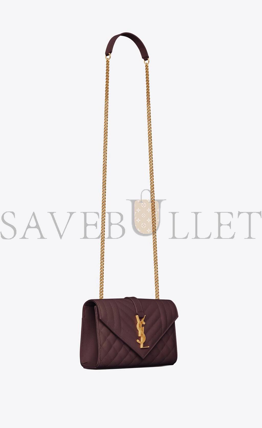 YSL ENVELOPE SMALL BAG IN MIX MATELASSÉ GRAIN DE POUDRE EMBOSSED LEATHER 600195BOW916475 (21*13*6cm)