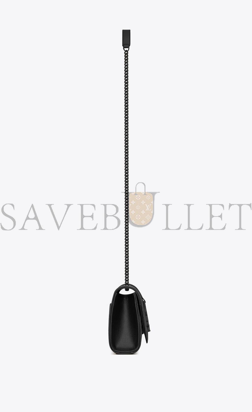 YSL ENVELOPE SMALL BAG IN MIX MATELASSÉ GRAIN DE POUDRE EMBOSSED LEATHER 600195BOW981000 (21*13*6cm)