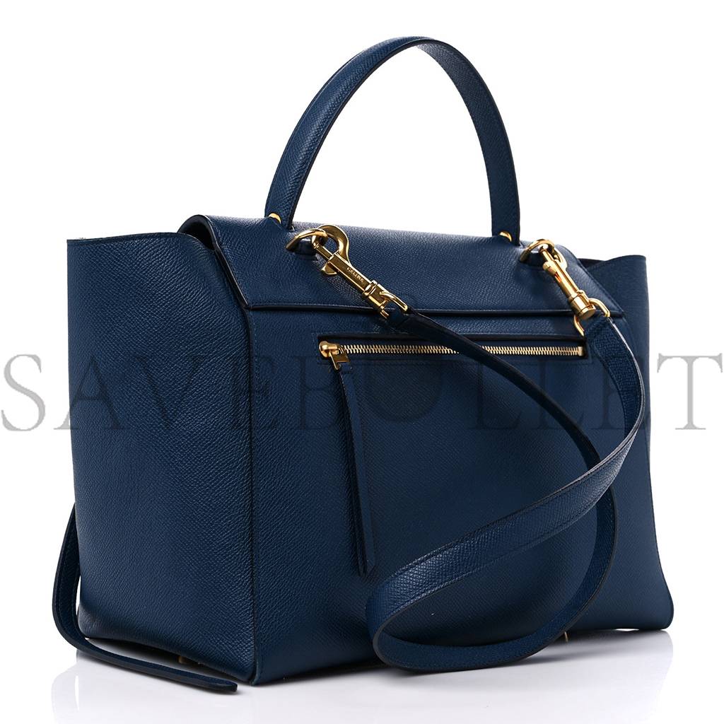 Ce**e grained calfskin mini belt bag deepsea (28*23*17cm)