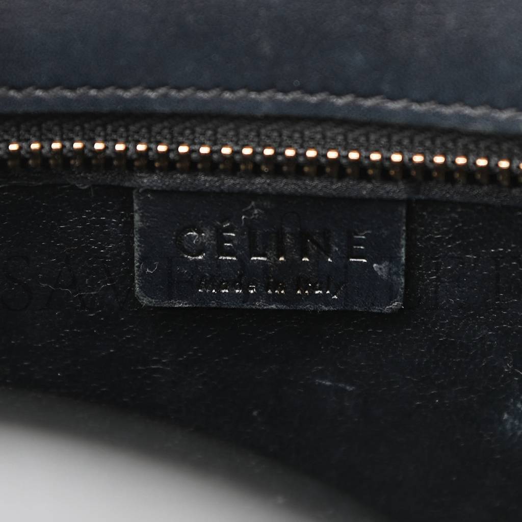 Ce**e bullhide calfskin nubuck bi-color nano luggage black white (20*20*10cm)