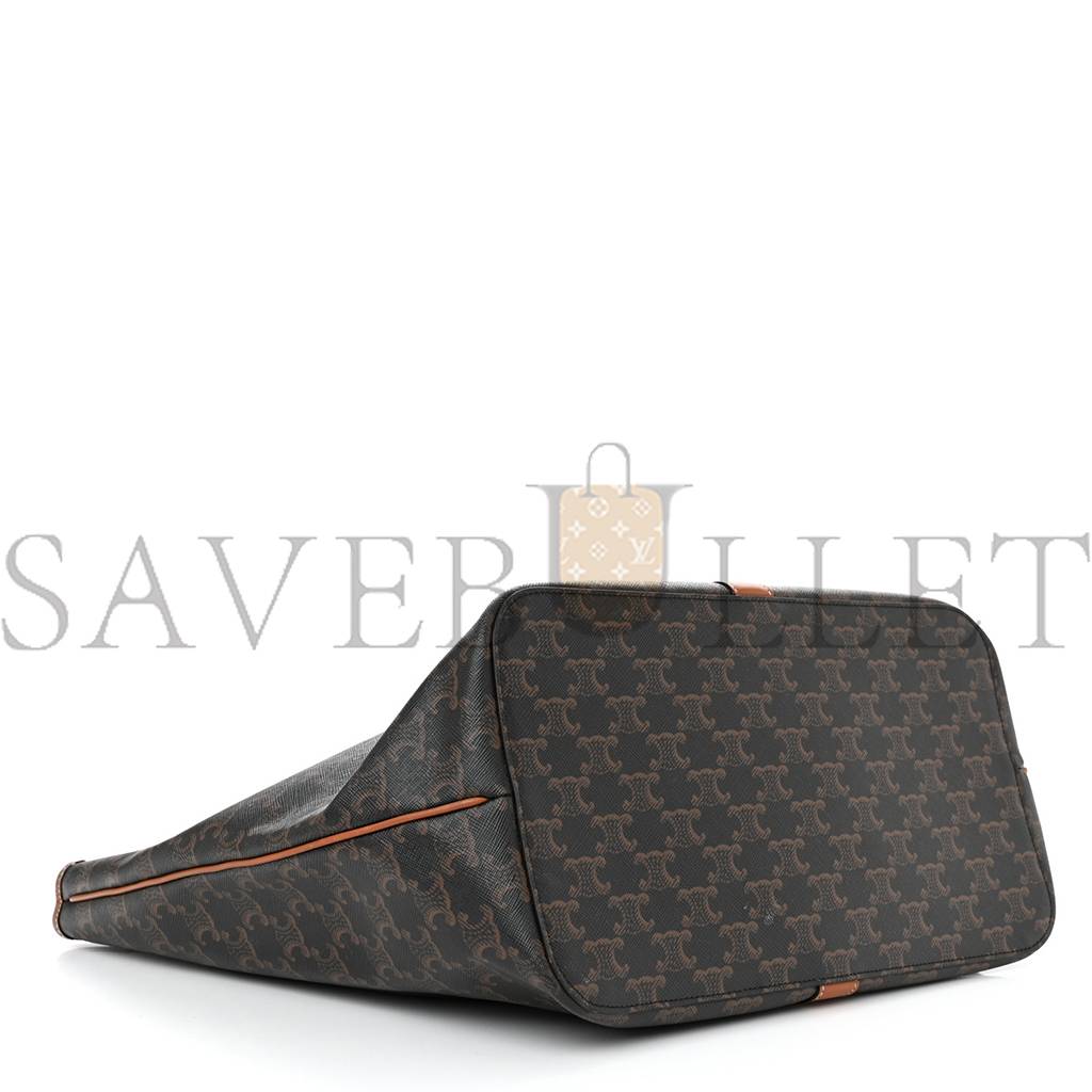 Ce**e triomphe canvas calfskin medium cabas bag tan (31*30*18cm)
