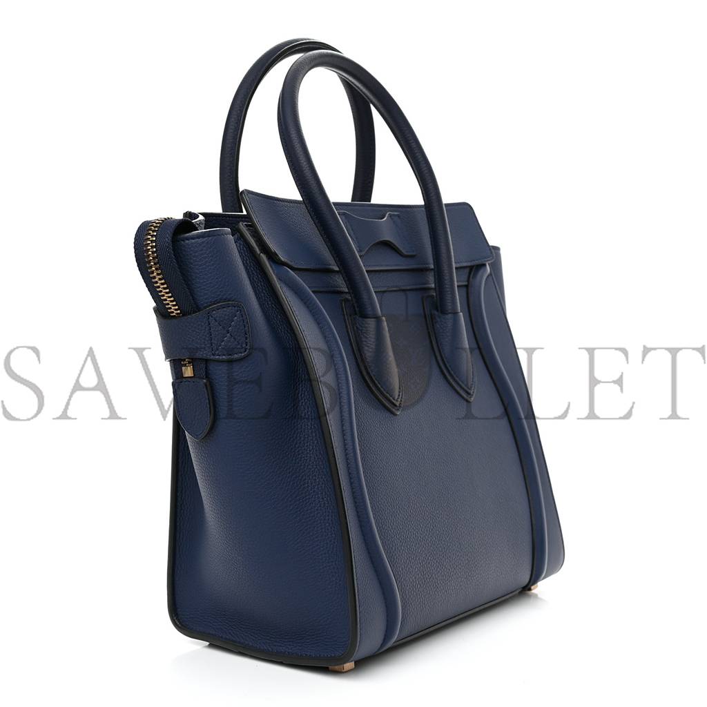 Ce**e drummed calfskin micro luggage marine (26*25*13cm)