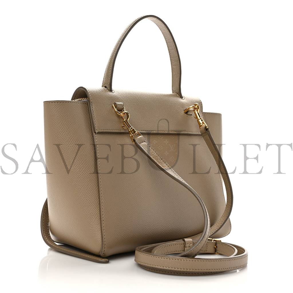 Ce**e grained calfskin nano belt bag light taupe (20*19*11cm)