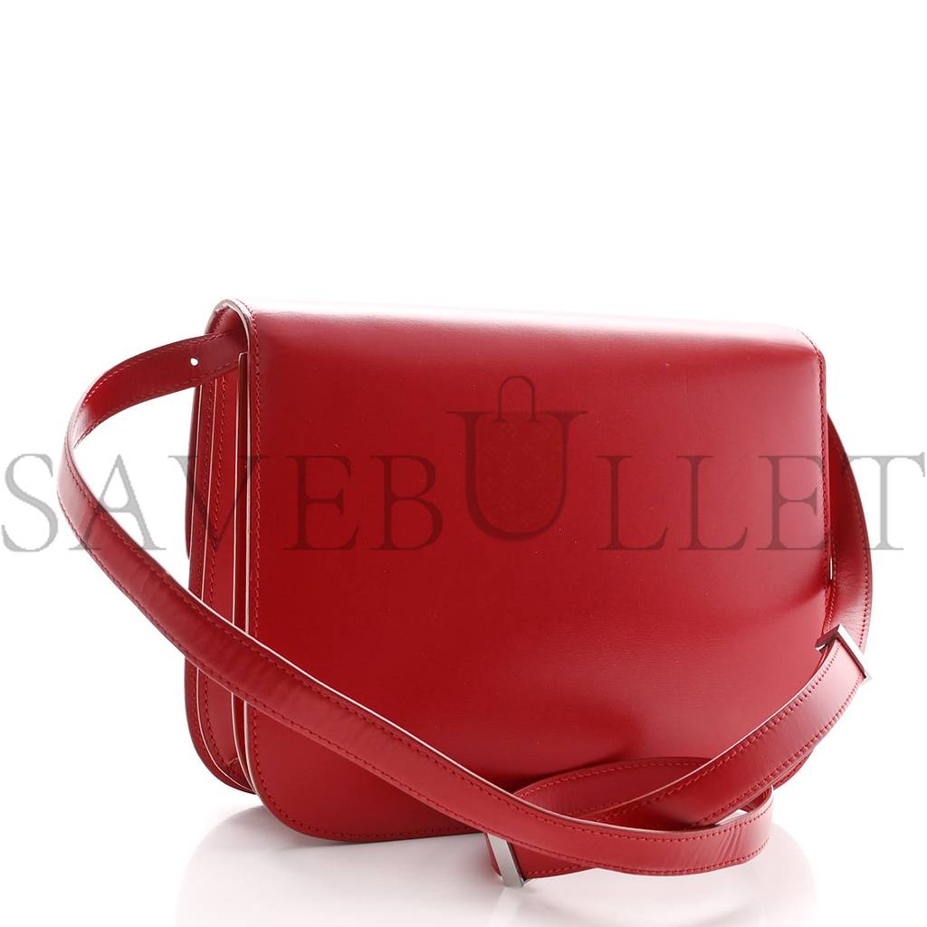 Ce**e box calfskin medium classic box flap bag red (23*18*6cm)
