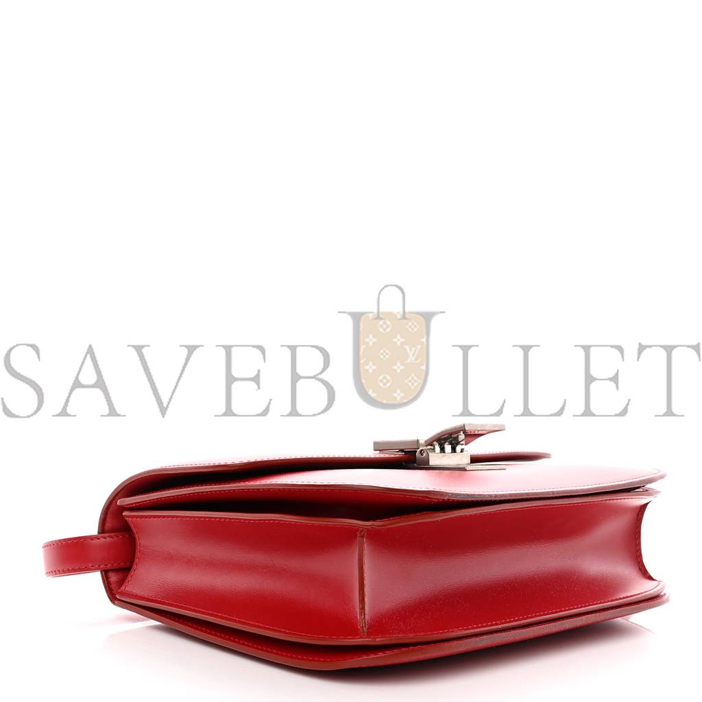 Ce**e box calfskin medium classic box flap bag red (23*18*6cm)